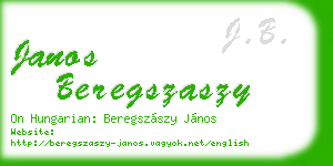 janos beregszaszy business card