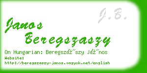 janos beregszaszy business card